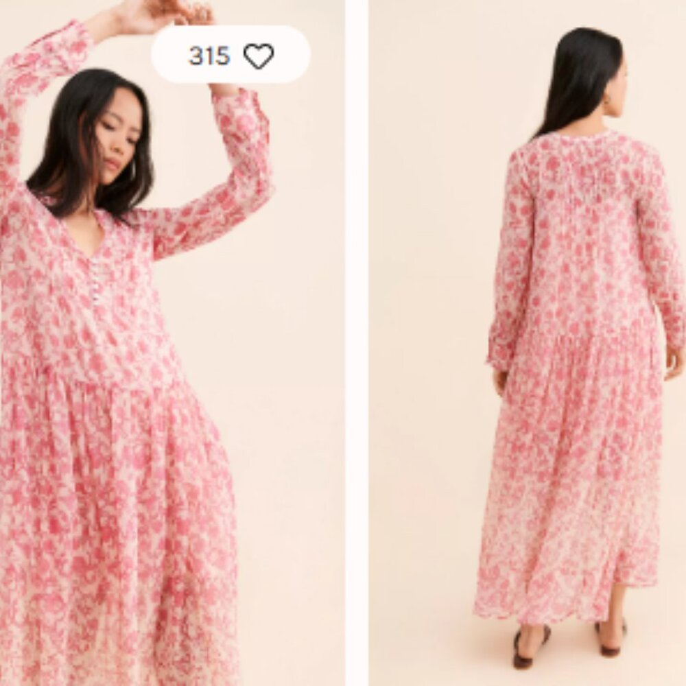 Free People Pink Floral Maxi Dress